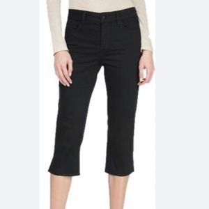 NYDJ Black Capri Cropped High Waisted Denim Jeans Sz 10 Petite